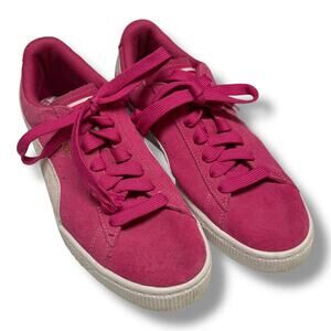 Puma Womens Suede Pink Fuchsia Purple Low Top Shoes Size 8.5 355462 38